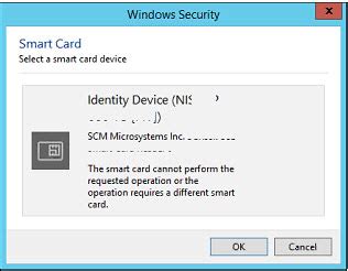 the smart card cannot perform the requested action|communication error with smart card.